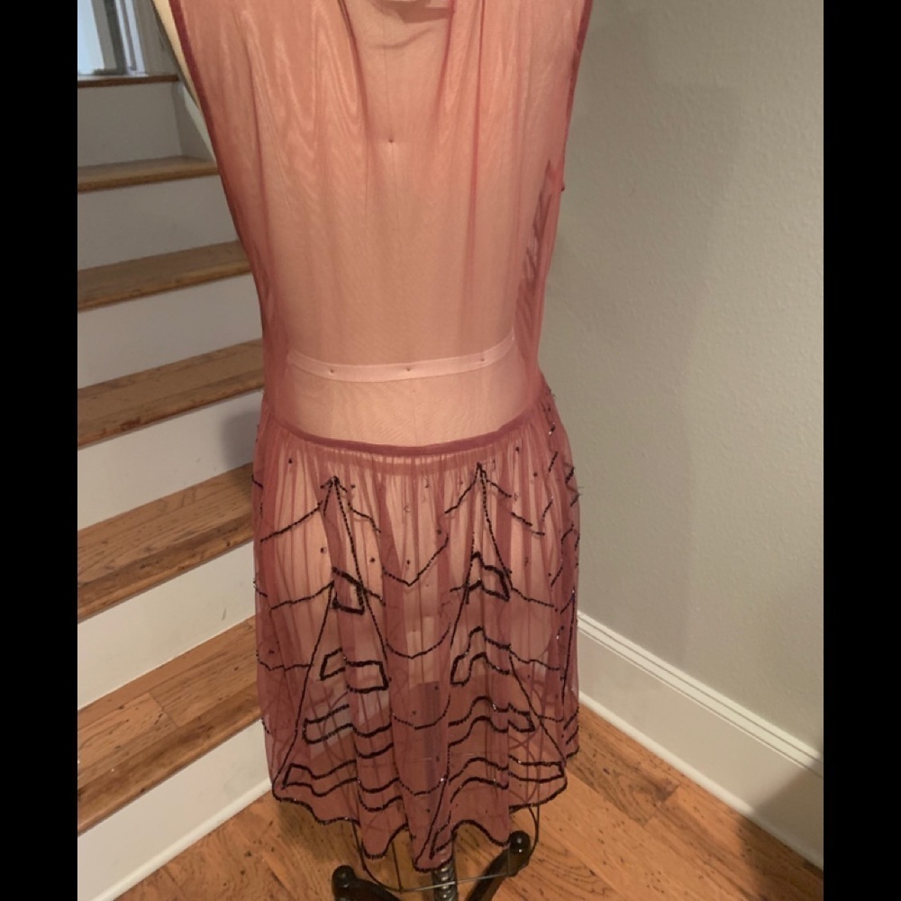 Free People Mess Beaded Sheer Slip Rose​​​​​​​​​​ - Picture 8 of 8